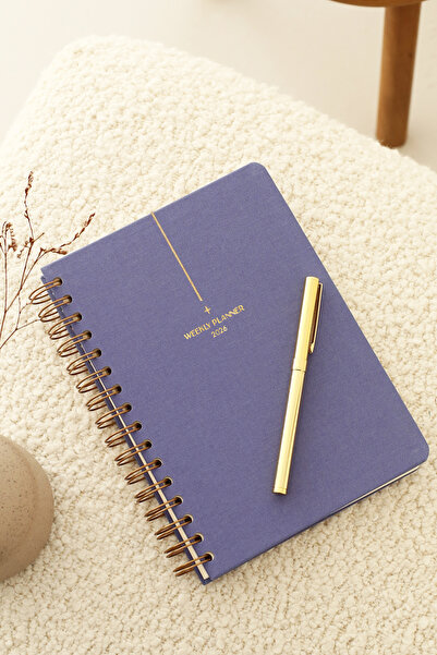 Matt Notebook 2026 A5 Ленена спирална тетрадка 15x21 cm - 12 месеца Лилаво