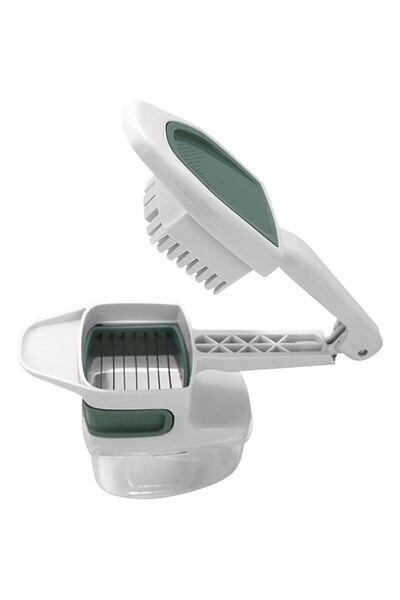 Flippy Ръчна резачка за зеленчуци 2 в 1 с място за съхранение на счукан чесън