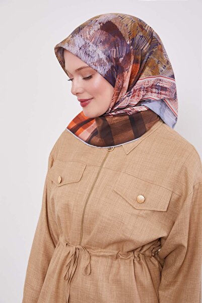 Levidor Λιλά καρό βαμβακερό κασκόλ