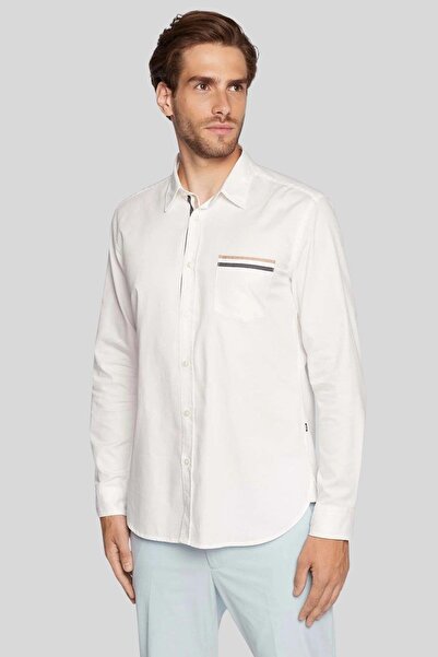 BOSS Erkek Slim Fit Uzun Kollu Gömlek Beyaz