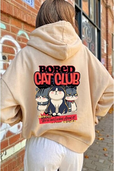 ArtYus Unisex Bored Cat Club Colorat Special cu imprimeu Bumbac supradimensio...