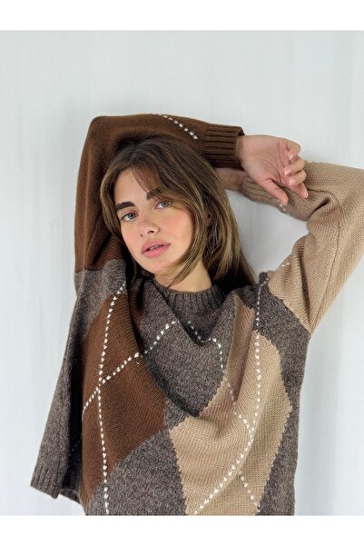 Retrobird Shardonlu Baklava Slice Knitwear Sweater Women's Mink Brown