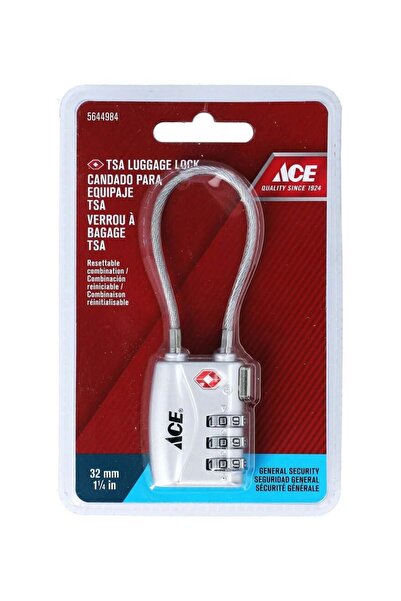 ACE قفل أمتعة TSA باللون الفضي