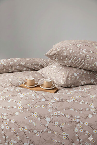 FAVORA Zweig Double 100% Cotton Duvet Cover Set - Mink