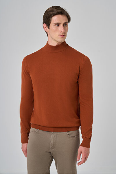 Morven Men's Tile Basic Half Turtleneck Dynamic Fit Relaxed Fit Knitwear
