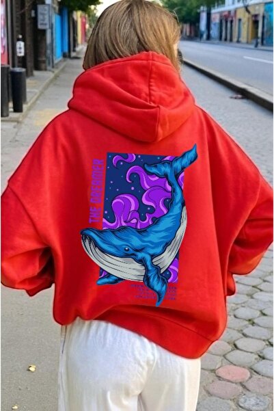 ArtYus Balena albastră unisex, colorată, specială, cu imprimeu bumbac supradi...