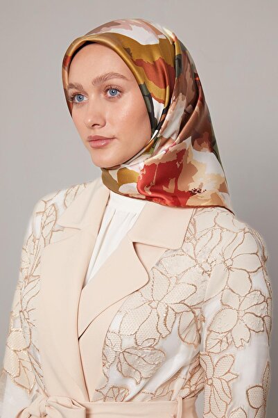 Levidor وشاح حريري بنمط زهور تجريدية من سيرا