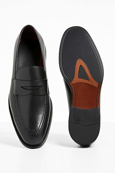 Morven Men's Black Classic Analin Neolite Sole Belted Shoes