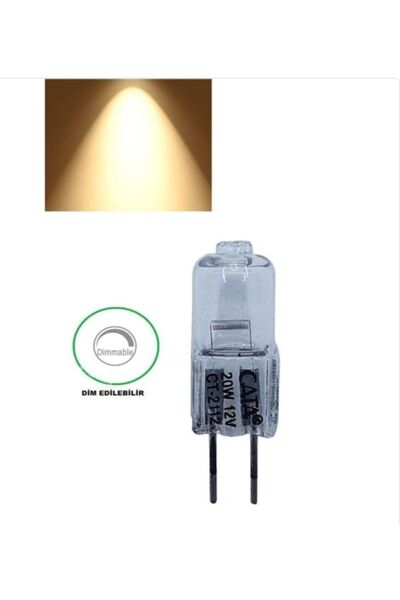 Genel Markalar 12v 20w Sarı ışık G4 Duylu Şeffaf İğne Bacak Kapsül Ampul Sarı Işık