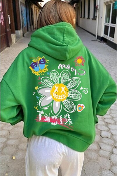 ArtYus Φούτερ Unisex X Daisy Colorful Special με τύπωμα Cotton oversized με κ...