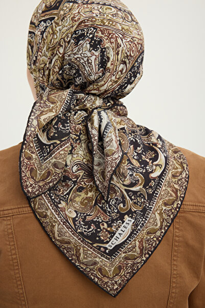 Schaless Eternal Palaces - Mink - Vierra Patterned Viscose Scarf - 90X90 cm