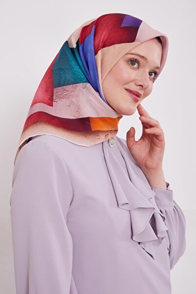 Levidor Salmon Stripe Pattern Cotton Scarf