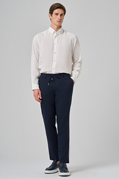 Morven Ανδρικό παντελόνι Jogger Slim Fit Navy Blue Polyviscon