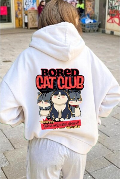ArtYus Unisex Bored Cat Club Colorat Special cu imprimeu Bumbac supradimensio...