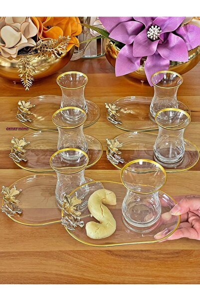 P&ORA PREMIUM KITCHEN PRODUCTS ORJİNAL AİDA KELEBEK DETAYLI 12 PARÇA 6 KİŞİLİ...