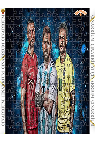 pınaxar Modern Futbol Yıldızı Ronaldo Messi Neymar Çerçeveli Asılabilir Ahşap...