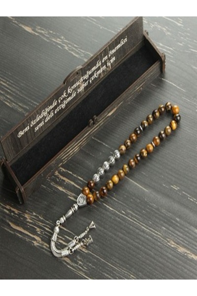 Hisar Center Kişiye özel İsimli Harfli kutulu Kaplan gözü doğaltaş tesbih sor...