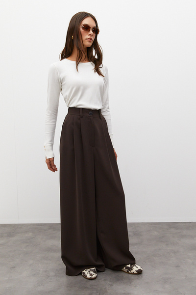 urban focus Çift Pileli Palazzo Pantolon