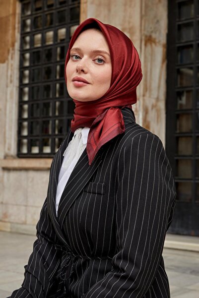 Levidor Burgundy Monogram Twill Silk Scarf