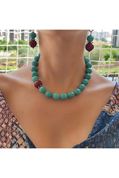 elinasaccessories turkuaz kolye dogal tas kolye özel tasarım elyapımı kolye k...