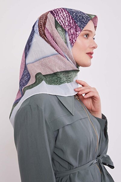 Levidor Blue Geometric Cotton Scarf