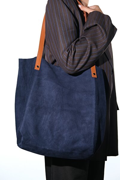 LuviShoes ALFRED Синя натуральна шкіра замша жіноча сумка через плече