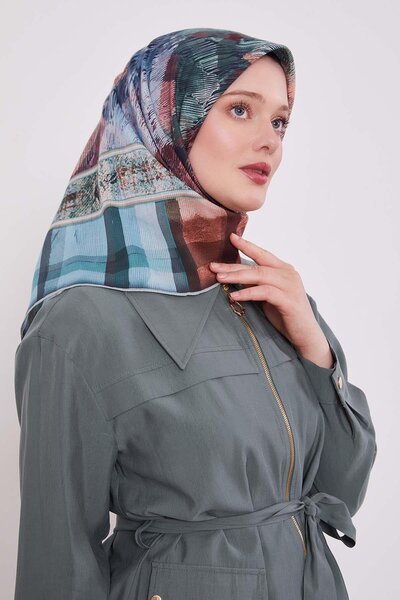 Levidor وشاح قطني منقوش باللون الأخضر