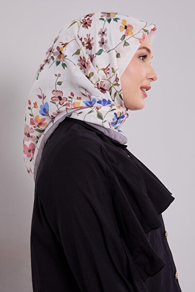 Levidor Smoked Flower Branch Pattern Soft Scarf