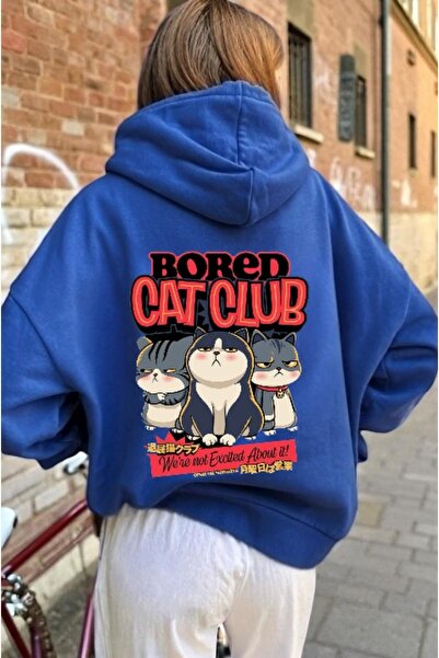 ArtYus Unisex Bored Cat Club Colorat Special cu imprimeu Bumbac supradimensio...