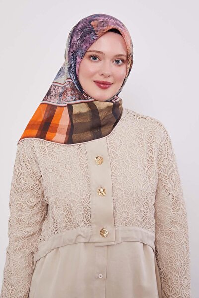 Levidor Γκρι καρό βαμβακερό κασκόλ