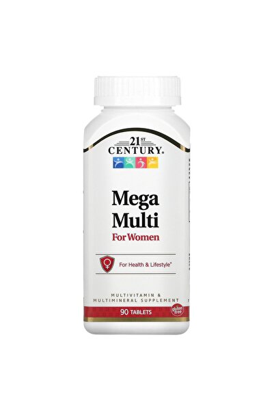 21st Century Mega Multi Vitamin for Women, (B1+molybdenum+Boron+İnositol)90 T...