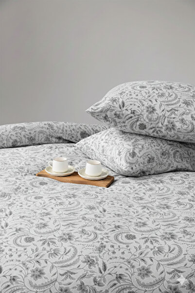 FAVORA Odeon Double 100% Cotton Duvet Cover Set - Gray