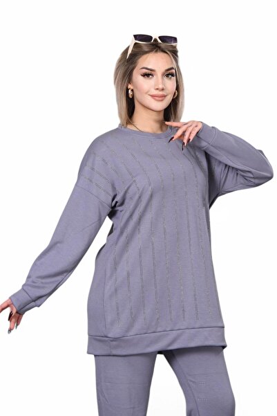 NEWCO Modal Fabric Stone-Embroidered Comfortable and Flexible Fit Double Top and Bottom Set Battal -1645P