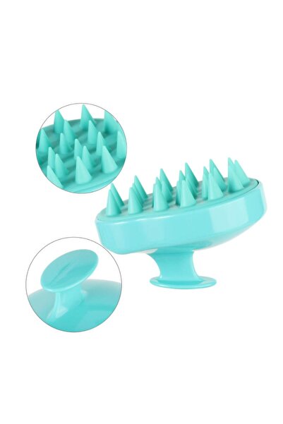 ThermoZen Silicone brush, hair massage, cleansing, scalp toning, hair growth stimulation, turquoise