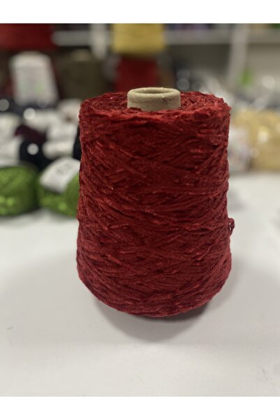 göçer Hand Knitting Yarn Velvet Color Dark Red Visual Net 600 Grams