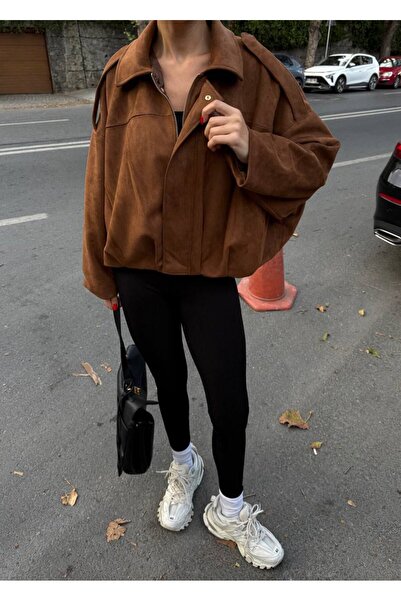 LİNDALİNA TEKSTİL Дамско бомбър яке от шик велур в голям размер