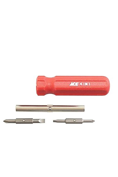 ACE Screwdriver 4-In-1 Red and Silver