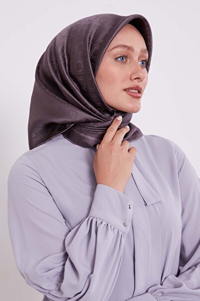 Levidor Smoked Baklava Pattern Monogram Silk Scarf