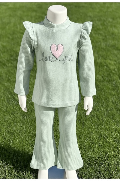 SANTRALBEBE Girl's Corded Flared Leg Suit