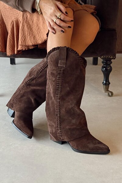 nope21shoess Seul Kahverengi Hakiki Deri Çizme