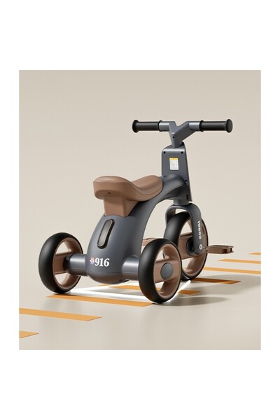 dalip Kids Tricycle, 1-6 years, Lights & Sounds, Pedals, Inflatable Wheels, 57x36x47 cm, Gray