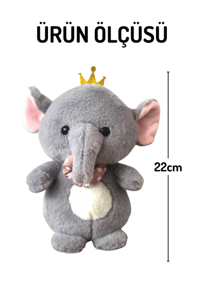 Nandy Home Bow Tie and Crown Elephant Plush – Children's Room Decor and Toy