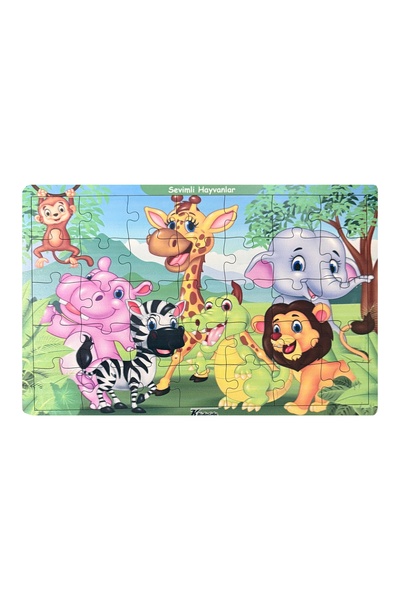 KESKİN COLOR Eğitici Ahşap Çocuk Puzzle 35 Parça - 3 Yaş Üzeri - 1 Adet - 20x...