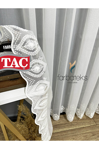 Taç Drop-Embroidered, Non-Iron, Wrinkle-Resistant, 2-Layer Pleated Tulle