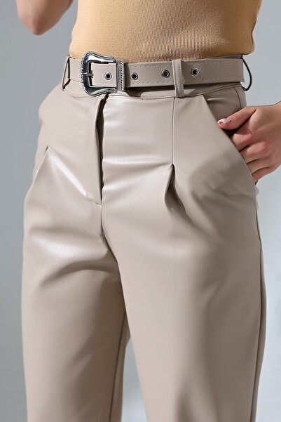 TheyYou Штани зі штучної шкіри з ременем - Шкіряні штани з ременем