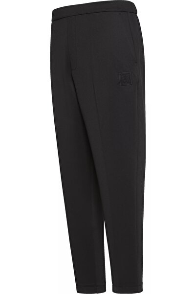 Calvin Klein Erkek Normal Kalıp Pileli Logo Etiketli Düz Paça Siyah Eşofman Altı LV04RD213G-UB1