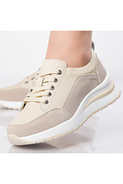 Botinelli Pantofi sport bej pentru femei, din piele naturală, Oblan, 40