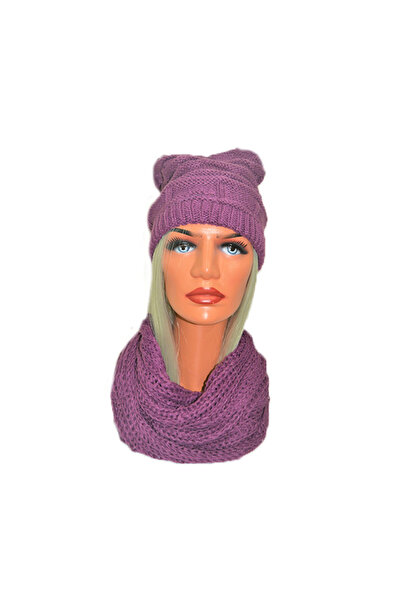 FY FashionForYou Set doua piese caciula si fular, mov, Mov