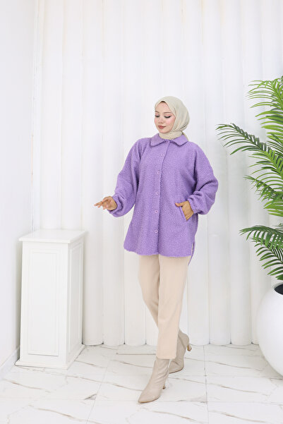 MİSS M.A.T FASHİON Pon Pon Bucket Fabric Standard Size Shirt Jacket