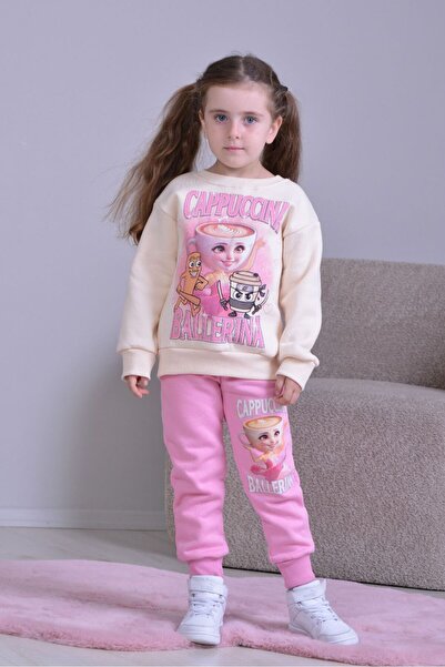 ÖRZİ Kids Зимен 3-компонентен десен спортен костюм за момичета с шалов яка 3-10